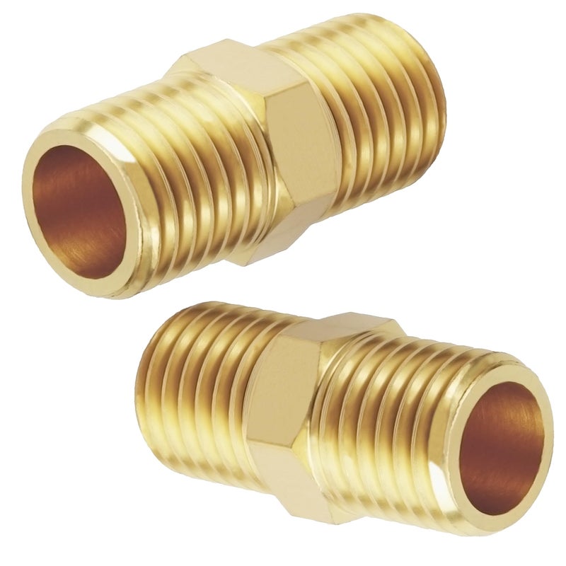 YOUHO 2-Pack 1/2" NPT Male Thread Brass Pipe Nipple Adapter Fittings - Image 5